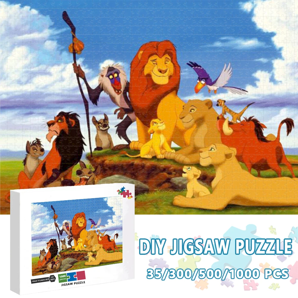 300/500/1000 Piece Adults Jigsaw Puzzles The Lion King Disney Cartoon Kids Intellectual Educational Diy Puzzle Game Toys Gifts