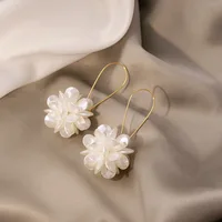 2PC Women’s Fashion Trend DIY Pearl Petal Ball Earrings Outdoor Travel Carnival Banquet Party Holiday Dressing Gifts
