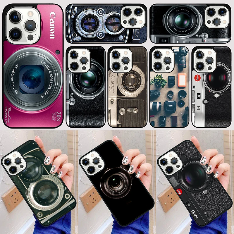 Retro Vintage Camera Cassette Music Phone Cover Posteriore Per Iphone 15 Se2020 14 13 11 12 Pro Max Mini Xs Xr X 8 Plus 7 6 Coque