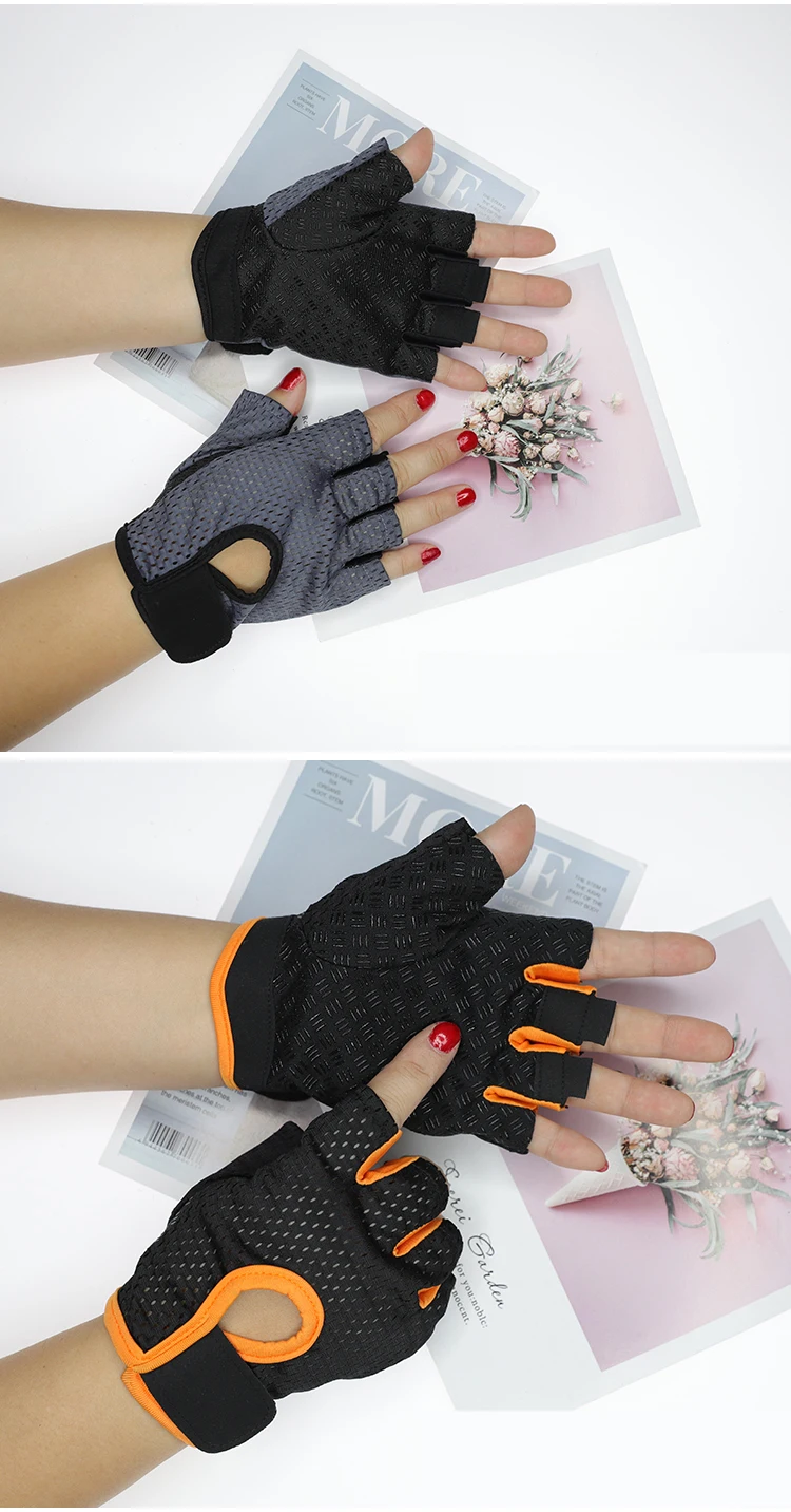 Description Picture 6 of itemCycling Fingerless Gloves for Women Men Fitness UV Protection Gym Barbell Breathable Mesh Anti-Slip Summer Fishing Bicycle