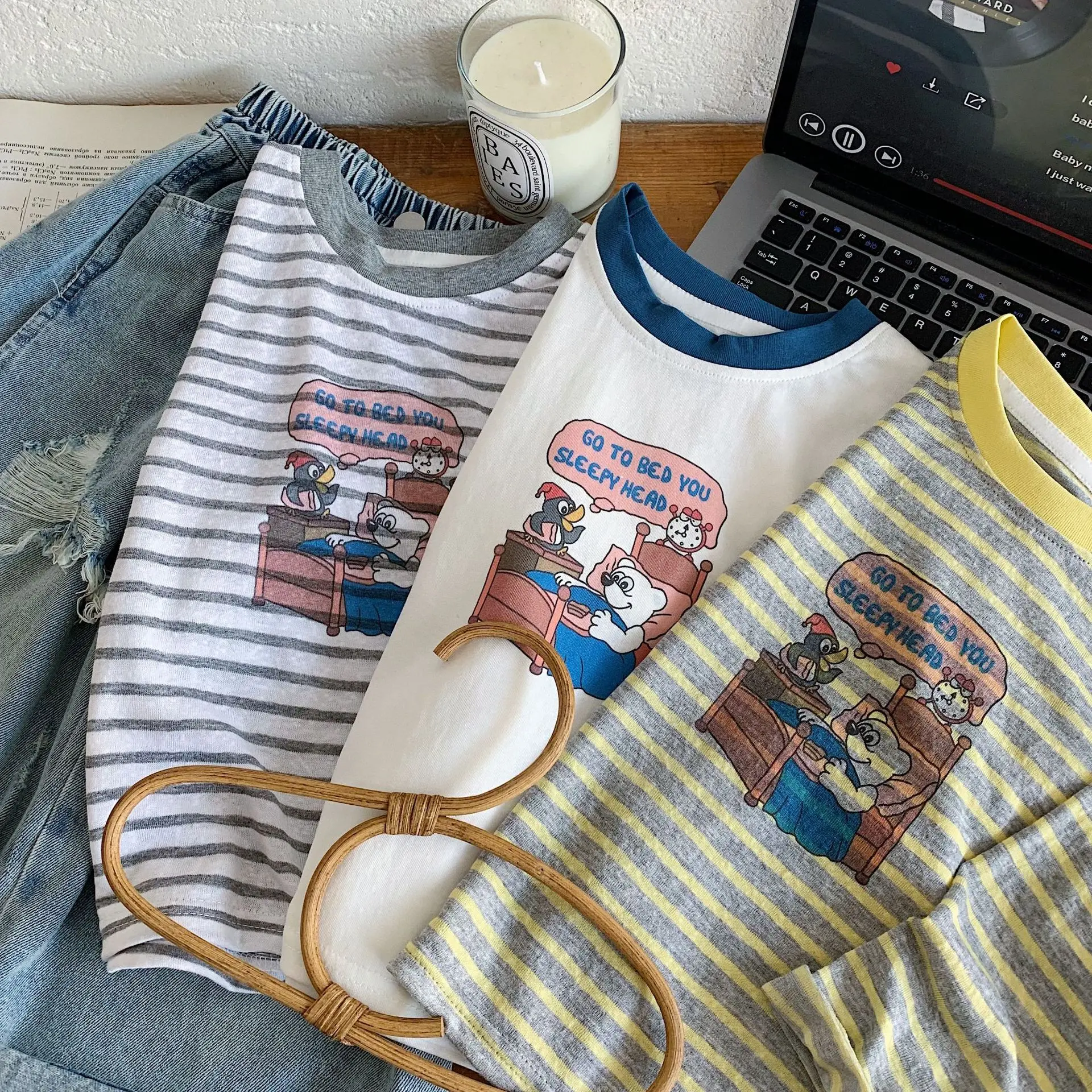 Kinder-T-Shirt aus reiner Baumwolle, neues einfaches Langarm-Oberteil mit Rundhalsausschnitt, Cartoon-Basisshirt für Jungen und Mädchen, bequem, atmungsaktiv – Detail 6