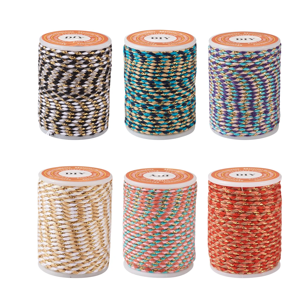 

6 Rolls 1.5mm 4-Ply Cotton Cord Handmade Macrame Cotton Rope for String Wall Hangings Plant Hanger DIY Craft String Knitting