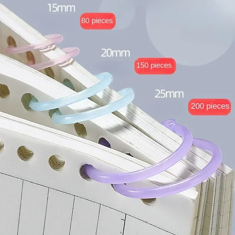 15mm Loose Leaf Binder Rings 32pcs Notebook Refill Keychain Ring DIY Photo Album Circle Clamps Office Binding Supplies