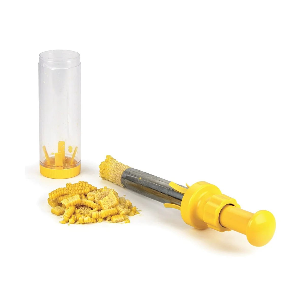 

Yellow Deluxe Corn Stripper, 10.6Inch Quickly Remove Kernels From the Cob No Splatters or Mess Dishwasher Safe