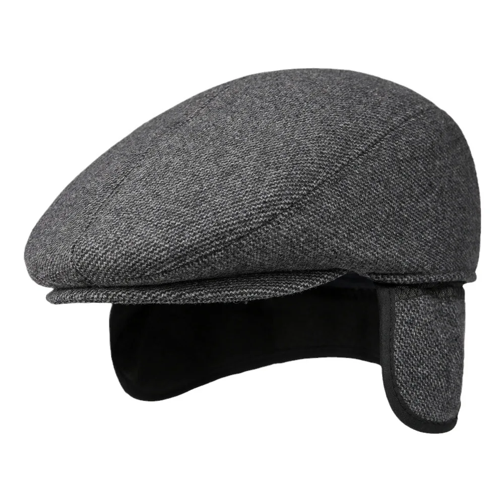 Men's Cap Autumn and Winter Thickened Ear Protection Old Man Hat Middle-aged and Elderly Dad Cotton Hat Wool Caps