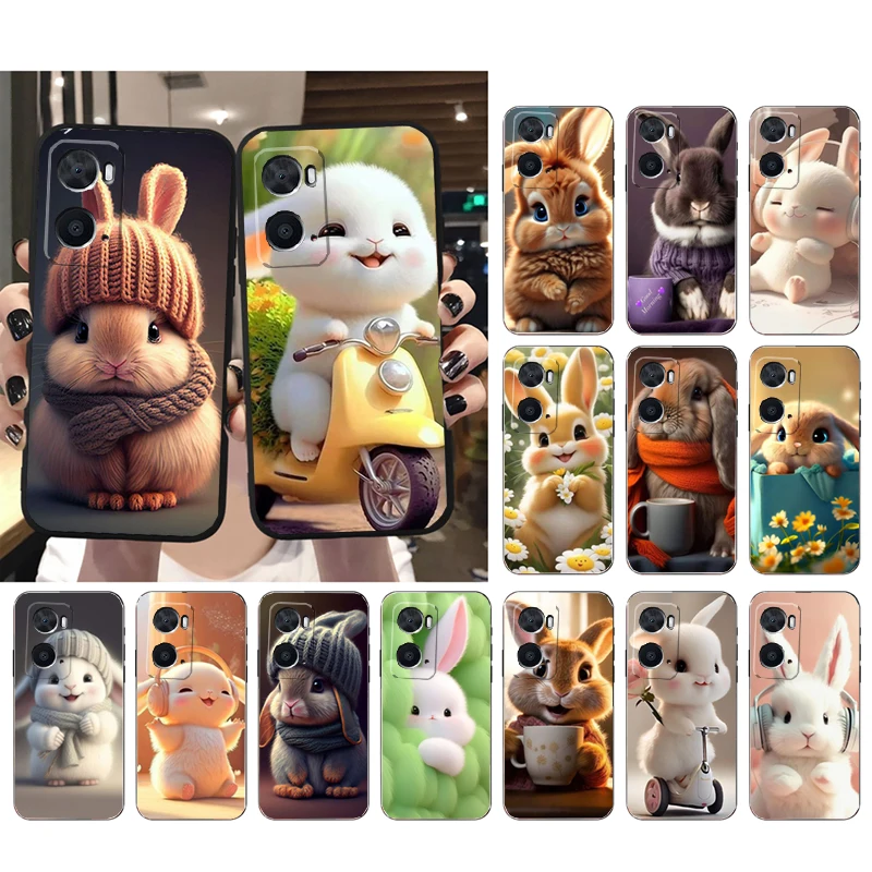 

Rabbit Phone Case For OPPO A16 A17 A32 A52 A53S A54 A55 A57 A58 A74 A8 A91 A96 REALME 8 C20 C21