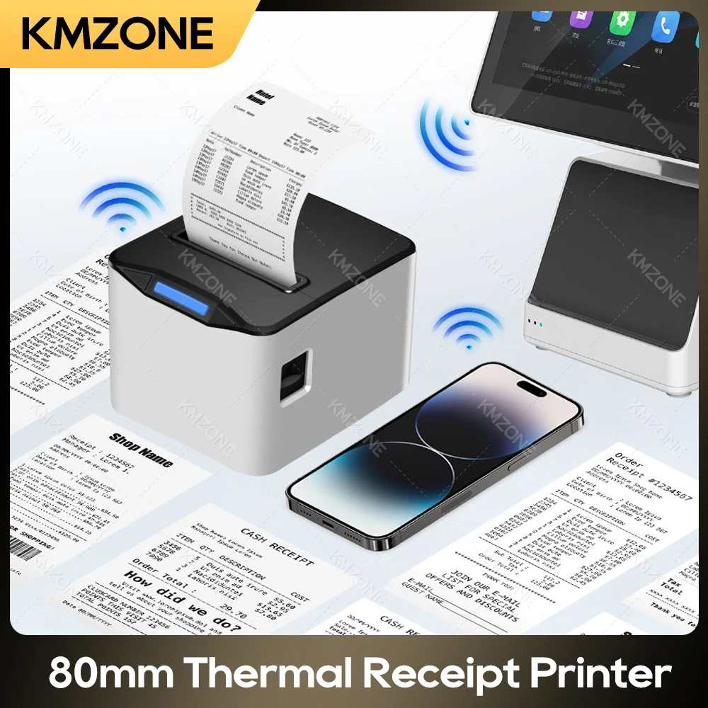 サーマルレシートプリンター,wifi,Bluetooth,イーサネット,USB