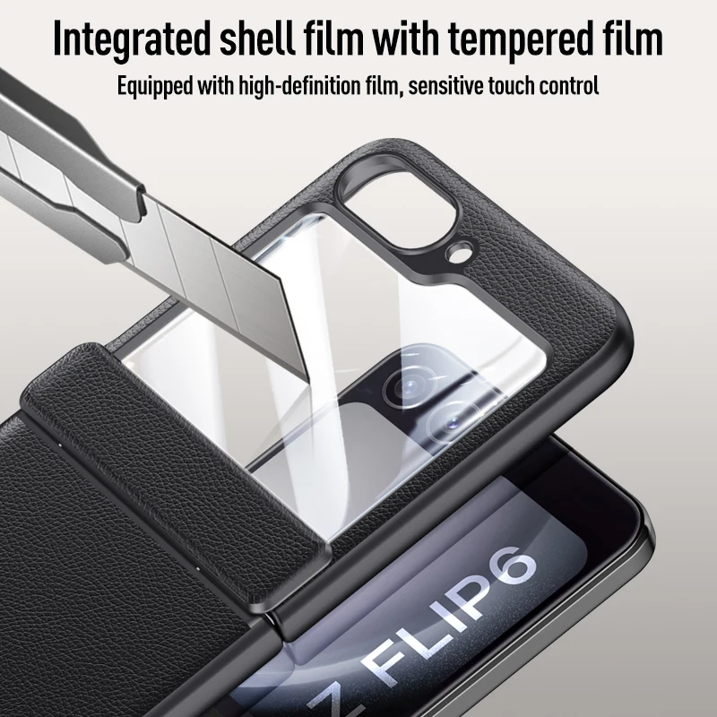 Leather Folding Case with Mirror Film & Shockproof Protection