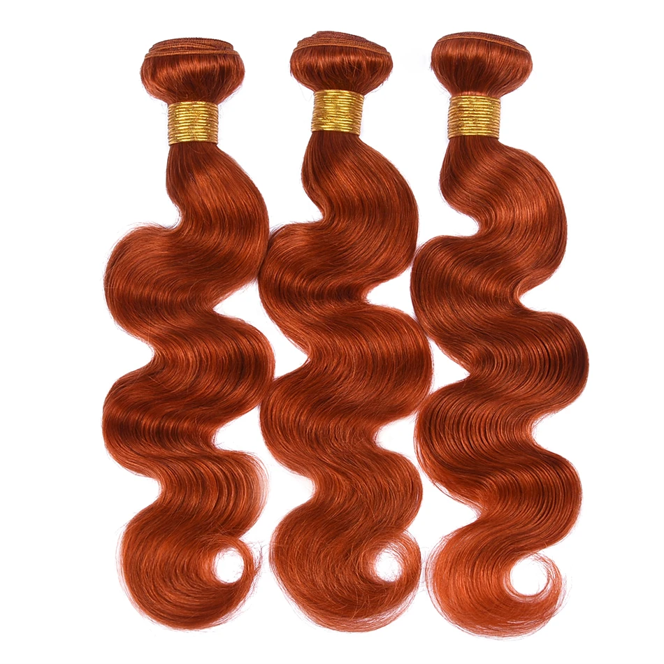Miss Rola Brazilian Straight Human Hair Weaving Bundles Ginger Orange Brown Red Ombre Remy Hair Extensions Double Wefts