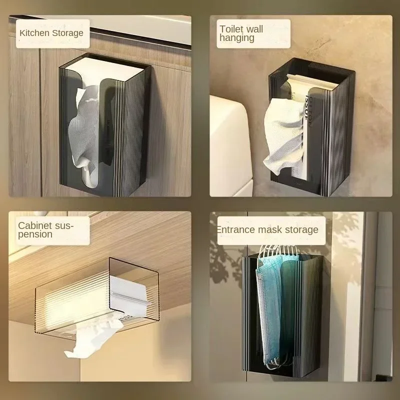 Toilet Paper Holder Punch-free Toilet Paper Holder Box Waterproof Storage