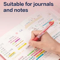 DELI 6/12 Color Gel Pen Set 0.5mm Journal Marking Pens for Planning Drawing & School Supplies Smooth Writing Gel Ink Pens 4