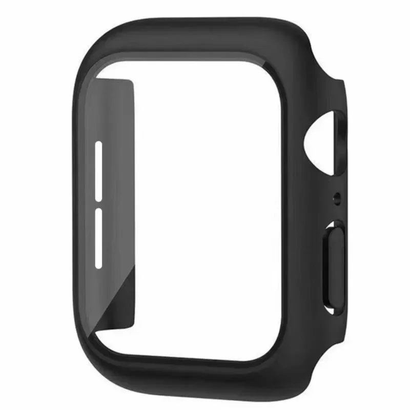 Verre + couvercle pour boîtier de montre Apple 9 8 7 6 SE 5 accessoire iWatch protecteur d'écran Apple watch série 44mm 40mm 41mm 45mm 42mm 38mm