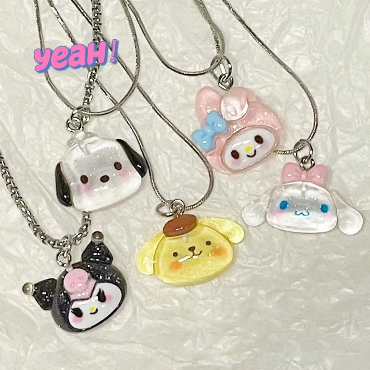 NewKawaiiSanrioKuromiNecklaceJewelryCinnamorollNecklaceforWomenClavicleChainCute
