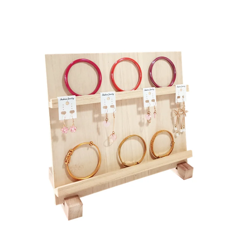 Wooden Earring Display Stand Multi-layer Earring Stud Earring Cardboard Jewelry Stand Solid Wood Counter Earring Jewelry Stand