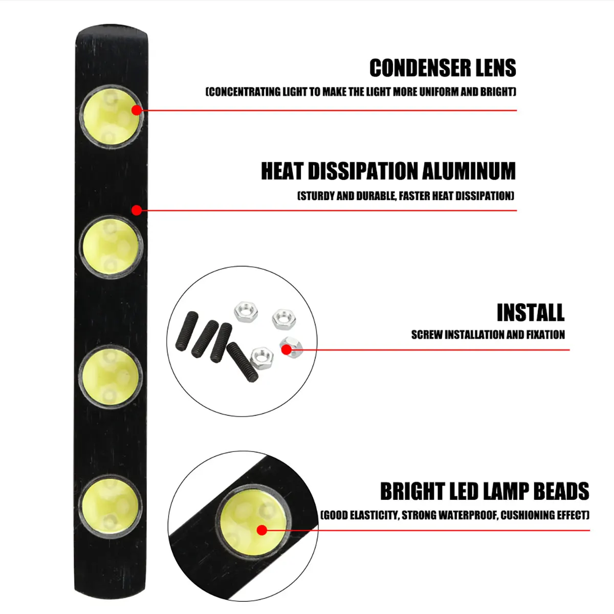 ְ  Ȱ  ,   ڵ LED , 6LED DRL Ʈ Ʈ, ڵ Ʈ  Ƽ, 12V, 2 