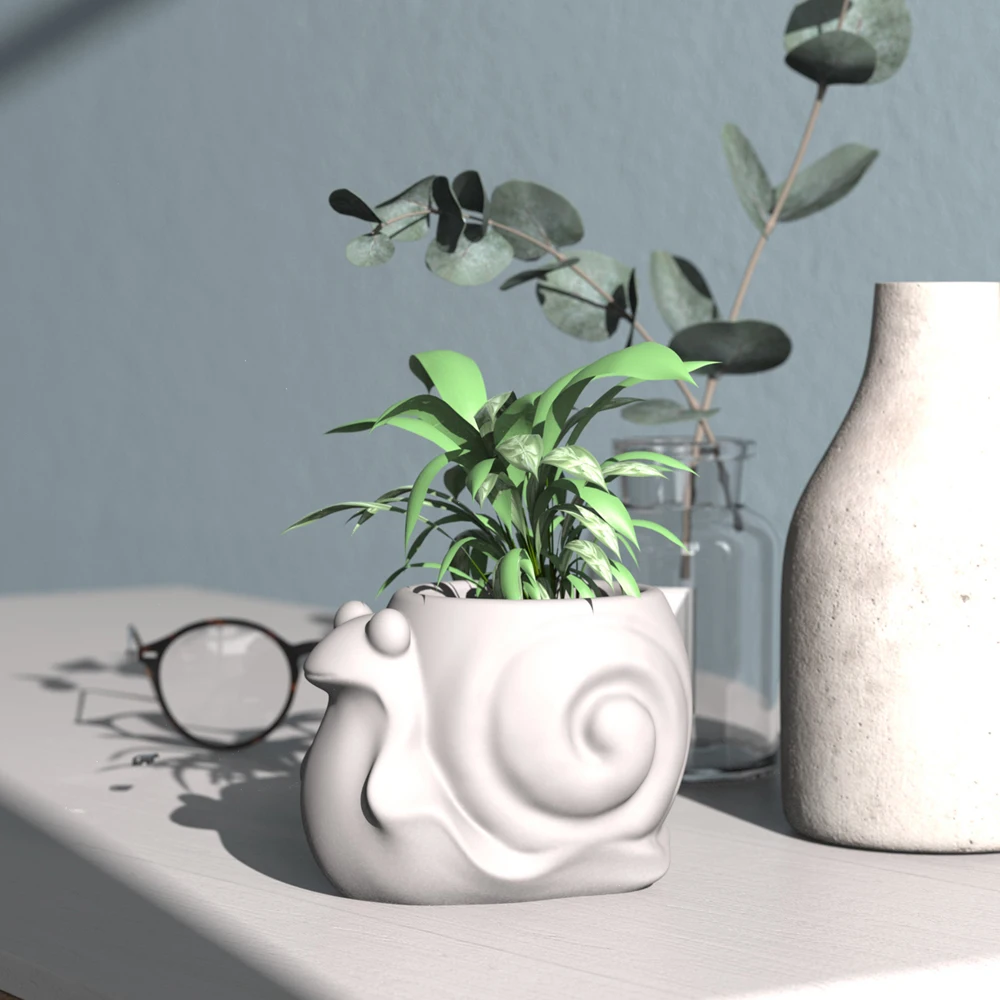 

Snail Styling Flower Pot Cement Mold Desktop Decoration Green Plants flowerpot Concrete mold planter mold silicone molds