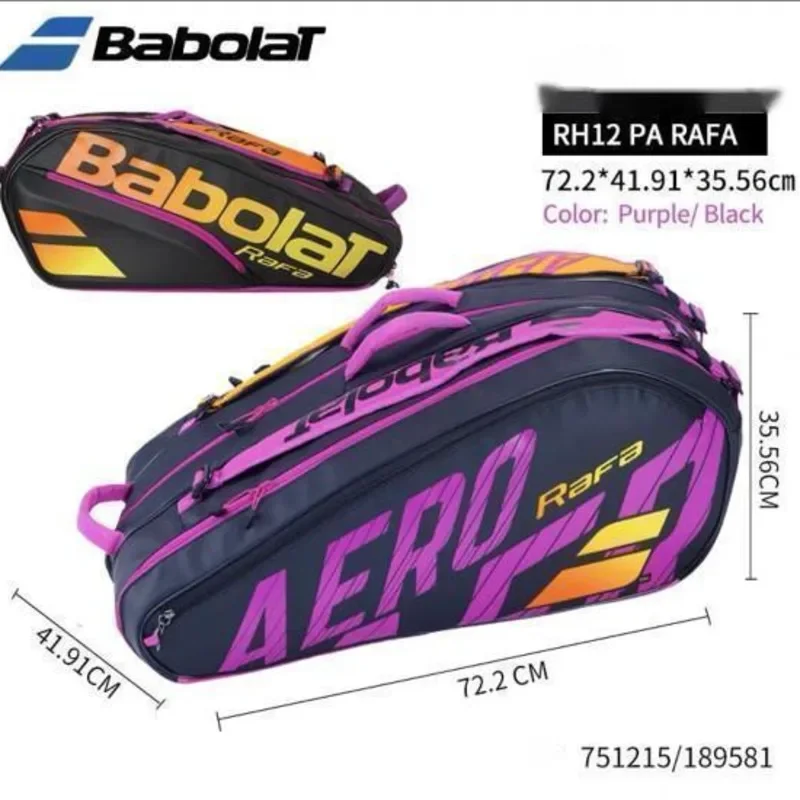 Babolat Borsa Da Tennis Grande Capacità 12 Racchette Da Tennis Borsa Zaino Maschio Femmina Raquete Tenis Padel Racchetta Borsa Sport Training Pack