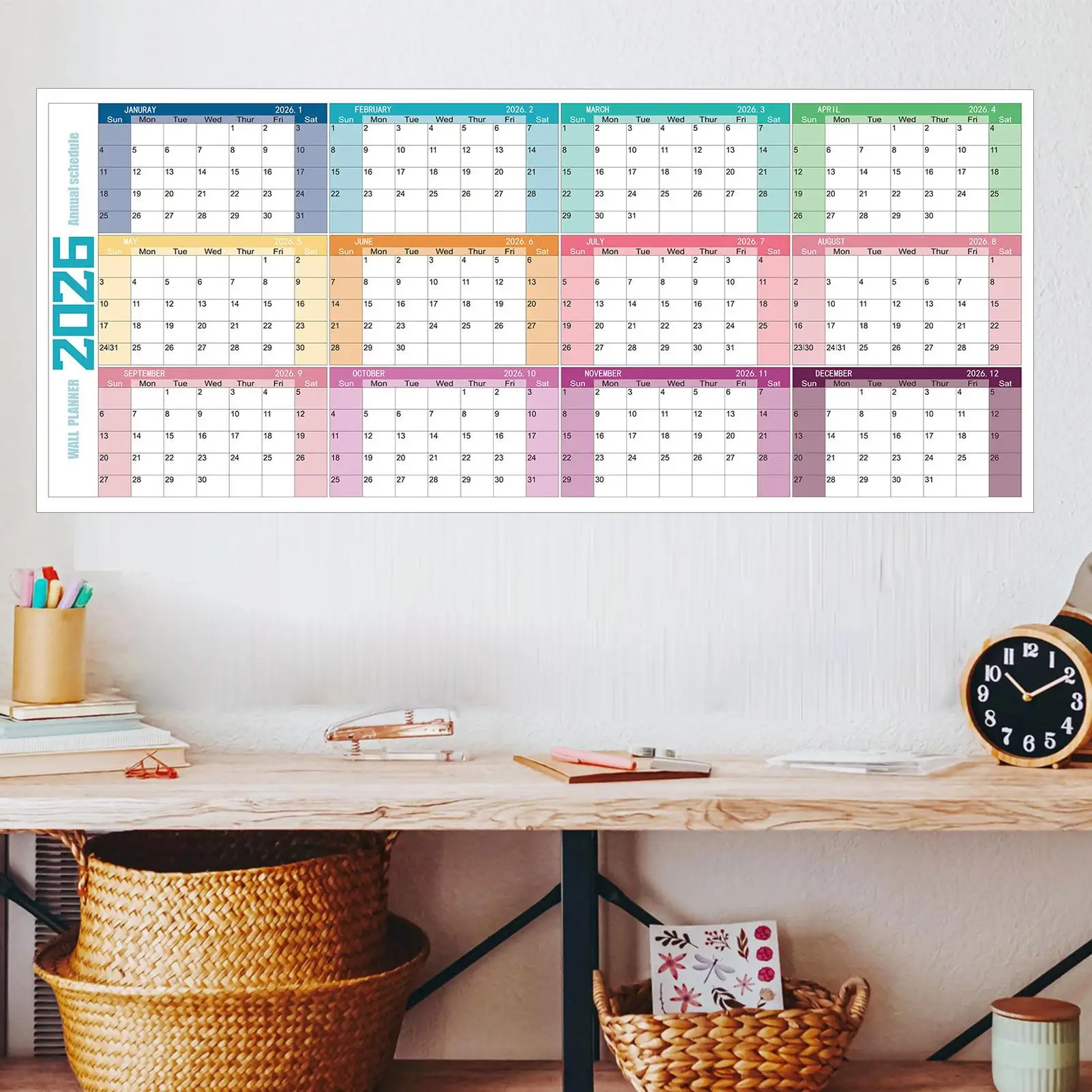 2026 Large Dry Erase Wall Calendar - Thick Paper 12 Month Agenda Planner for Rome Decor & Family Organization