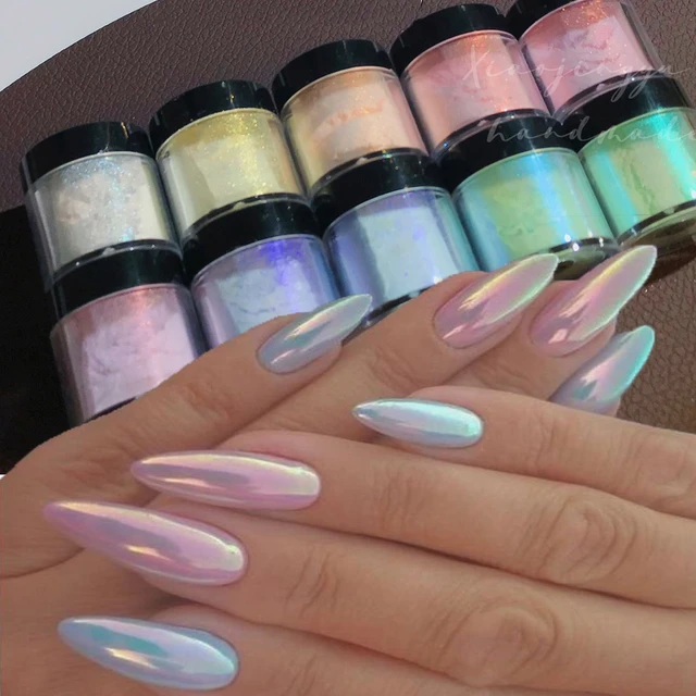 6Pcs Crystal Diamond Powder Nail Glitter Pigment Luminous Manicure Dust  Lasting Glow In The Dark Manicure DIY Nail Decoration - AliExpress