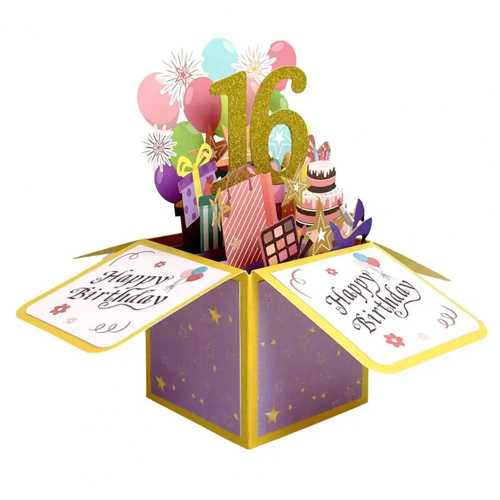 Biglietto D'Auguri Pop-Up 3D Con Torta Di Compleanno: Con Busta E Sacchetto, Pop Card Express