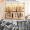 Industrial Pipe Clothing Rack, Reversible 118.3'' Clothes Rack for Hanging Clothes, Heavy Duty Garment Rack Closet Wardrobe Rack 5