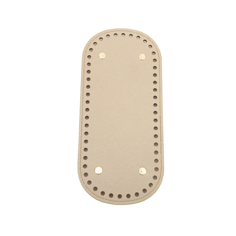Oval Long Bottom For Knitted Bag Pu Leather Bags Accessories Handmade Bottom Solid Color Diy Crochet Bag Accessories 22*10cm