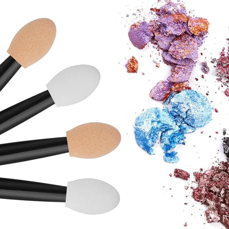 Disposable double-sided eyeshadow sponge applicators including container length eyeshadow brush factory 50/100/200pcs makeup brush set,makeup brush,makeup egg sponge,makeup tool set,makeup tool