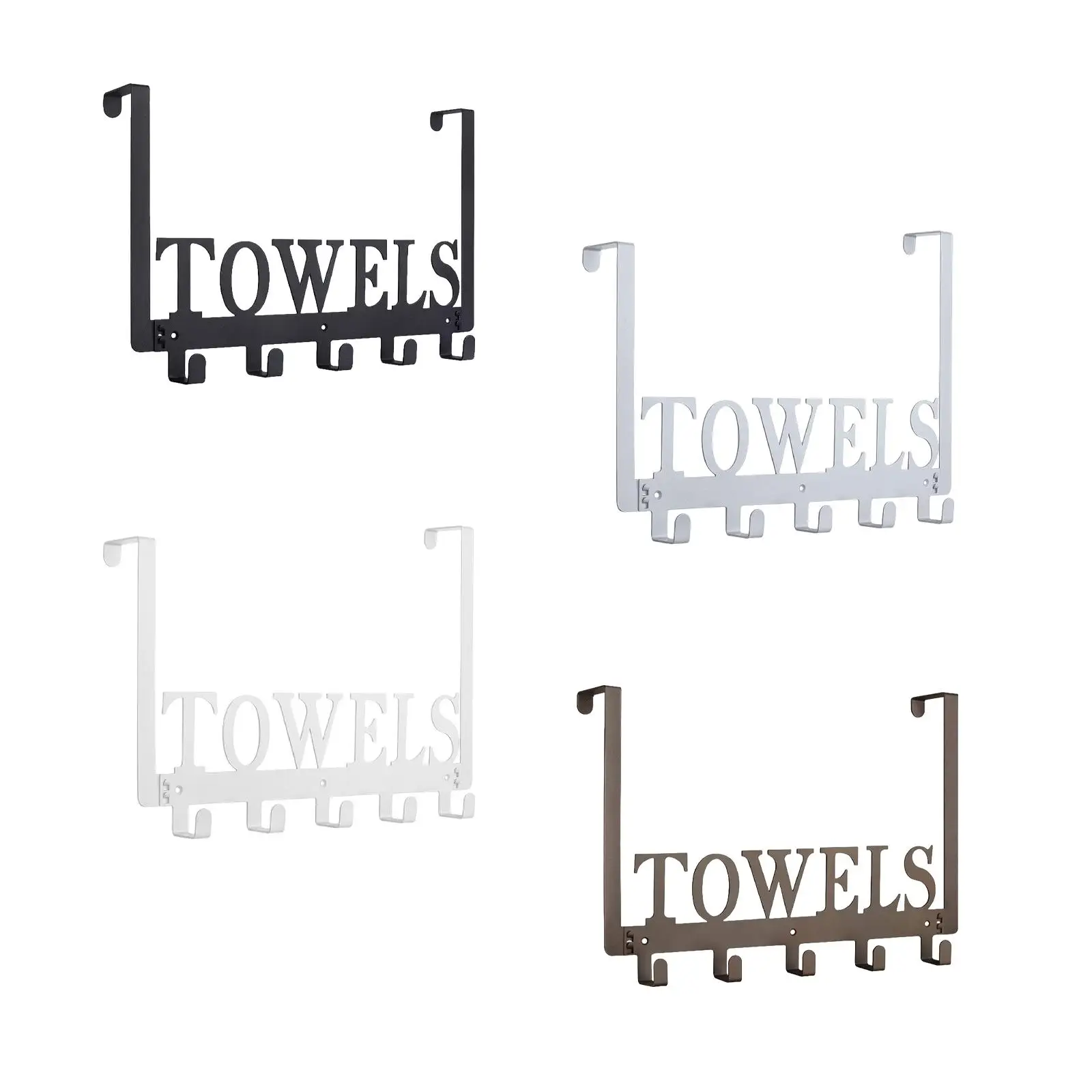 Stainless Towel Rack, Bathroom Organizer Rack, Storage Decor Hang Door Hooks , for Bedroom Cabinet Coat Bathrobe Towel