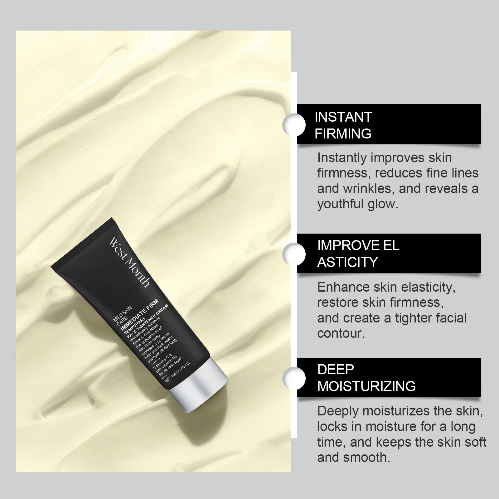 West Month Facial Skin Firming Cream Hydrating Skin Moisturizing Facial Firming Moisturizer Rejuvenate and Lighten The Skin 2