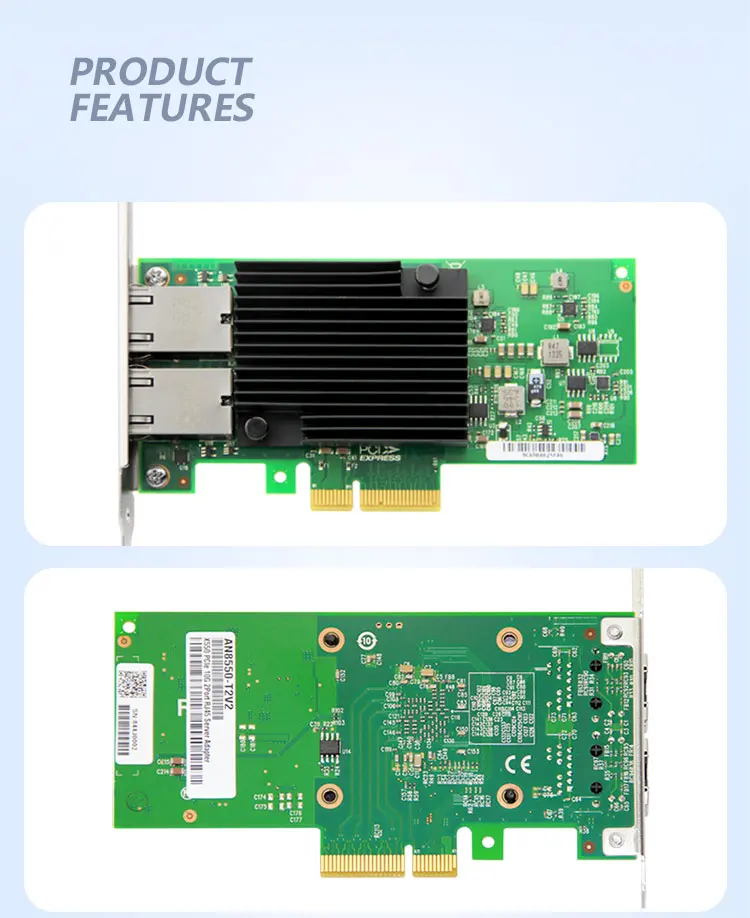 X550-T2 Intel X550AT2 чипсет 10Gb/5Gb/2,5 Gb/1Gb Ethernet адаптер