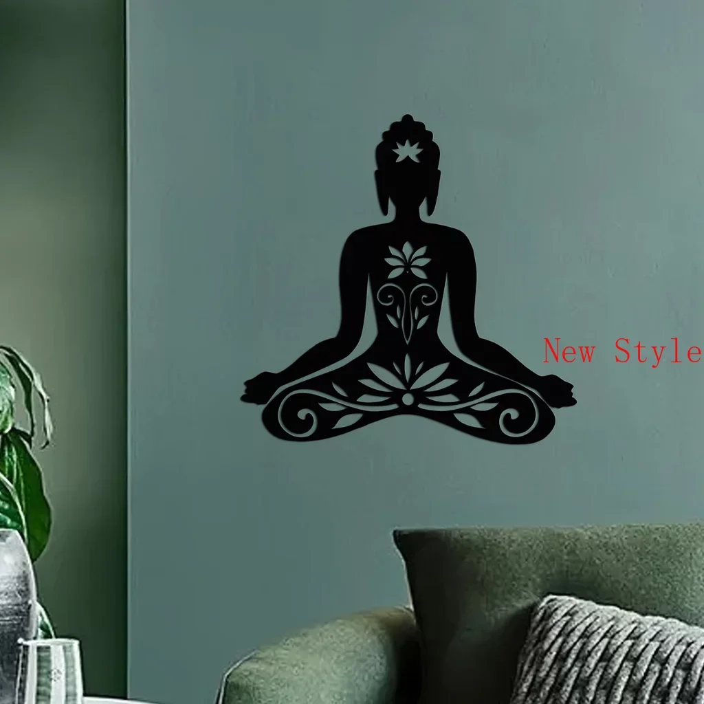 

Buddhism Theme Home Decor Wall Art Decorations Indoor Livingroom Black Classic Room Decor Metal Wall Hanging Decoration Home De