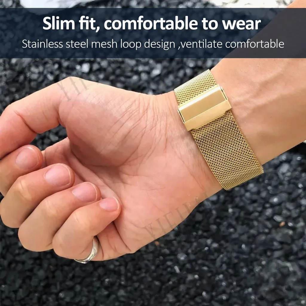 Stainless Steel SmartWatch Band - 18mm Strap Bracelet Wristband Accessory