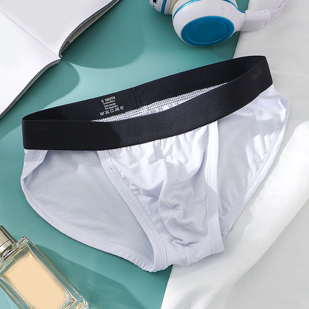 

Трусы-брифы мужские из модала, пикантное нижнее белье средней посадки, с U-образным вырезом, дышащие трусы для молодежи