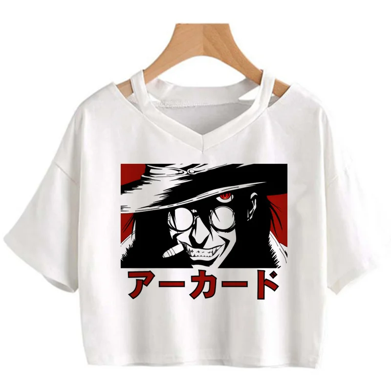 Hellsing Ultimate Top Tees Donna Grunge Casual White T Shirt Streetwear Manga Top Tees Tshirt Manga Corp Top