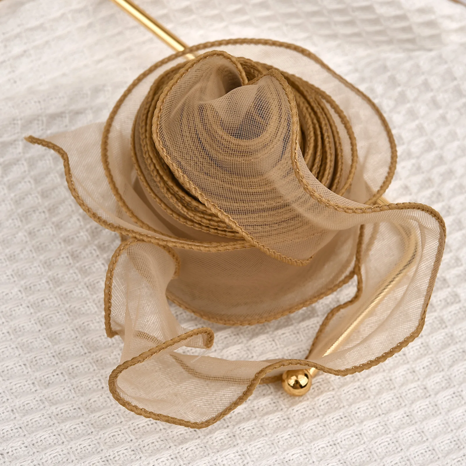 Nastro di organza trasparente floreale da 25 mm per bouquet