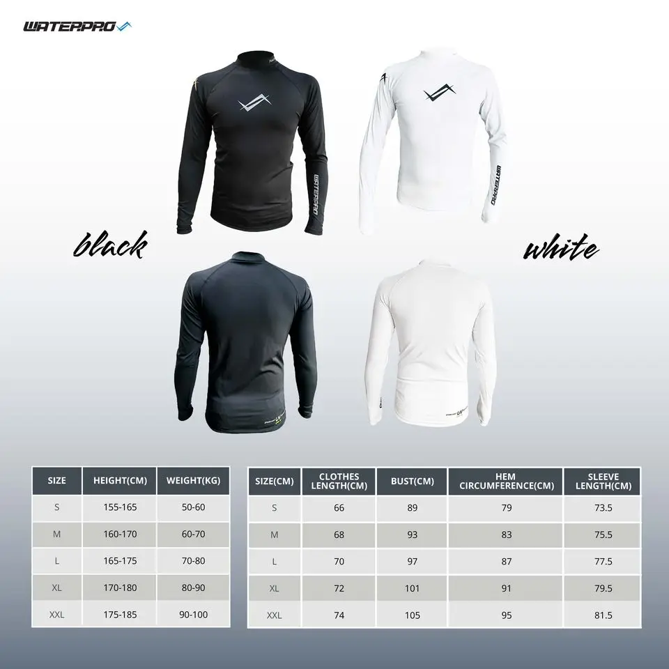 WATER PRO Rash Guard Man UPF 50+ Scuba Diving Water Sports Free Diving Surfing