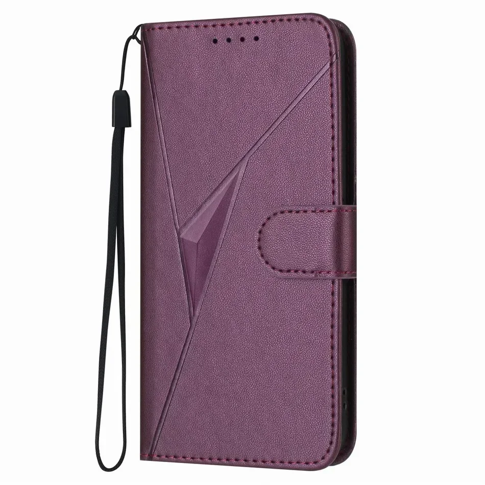 3D Triangle Wallet Phone Cover with Card Slots and Stand Feature #NIB