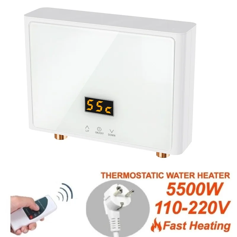 5500W Temperature Adjustable Instant Tankless Electric Hot Water Heater