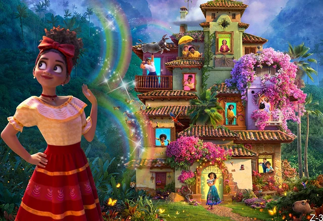 Toile de fond Encanto Disney, décoration d'anniversaire pour