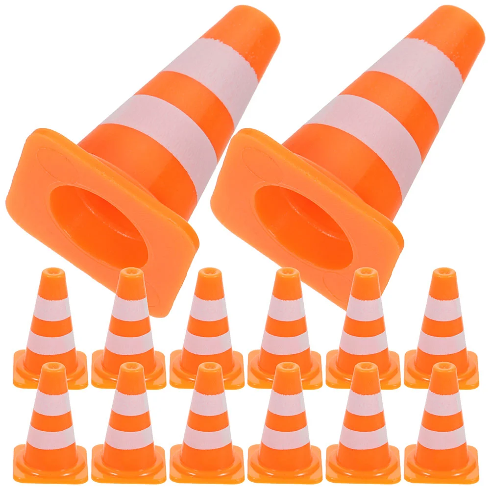 

20/40pcs Mini Traffic Sign Decors Roadblock Signs Toys Miniature Traffic Cone Toys Road Parking Lot Road Signs Barrier Props