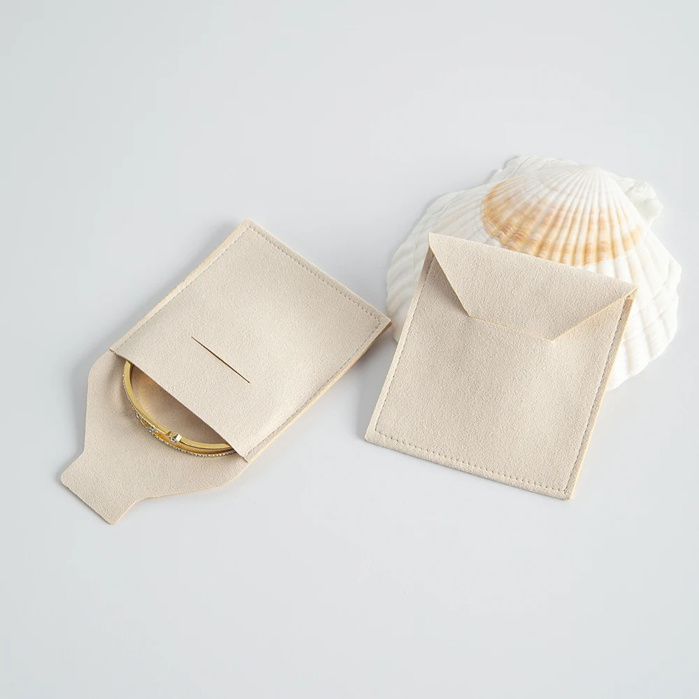 100-Pack Microfiber Jewelry Packaging Gift No Logo Bags Envelope Velvet Jewellery Wholesale Pouch for Necklace Ring Gift Pouch