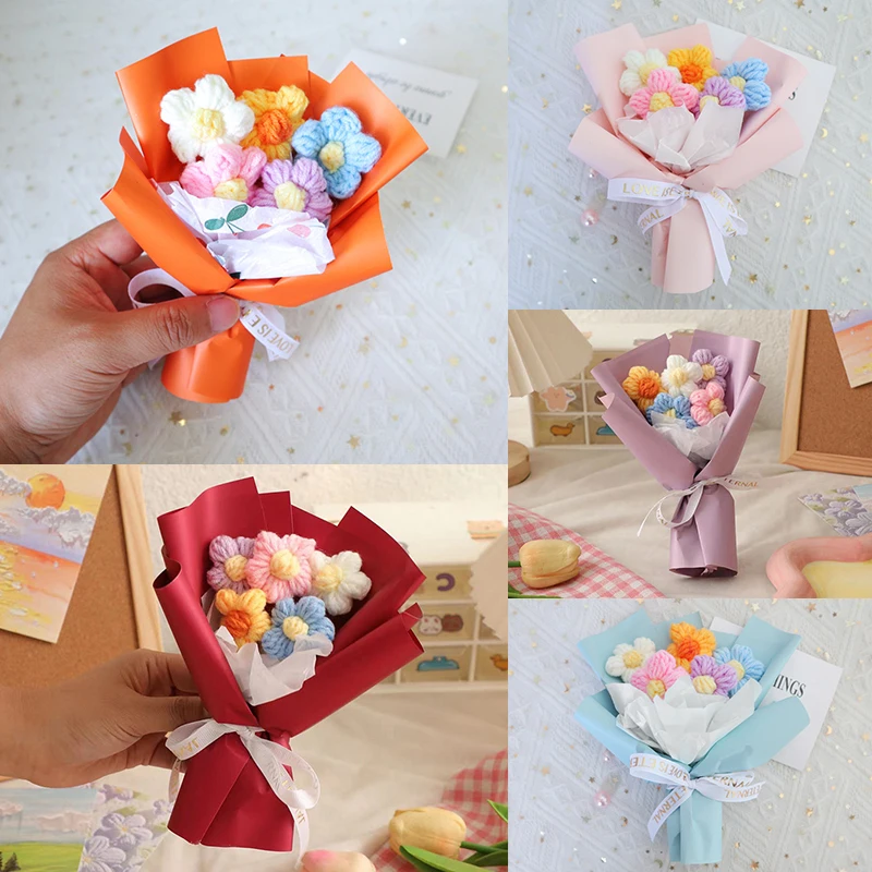 Colorful Knitted Bouquets