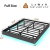 Floating Bed Frame Full Size with LED Lights, Modern Metal Full Platform Bed, Solid and Stable, Noise Free, No Box Spring Needed 2