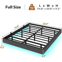 Floating Bed Frame Full Size with LED Lights, Modern Metal Full Platform Bed, Solid and Stable, Noise Free, No Box Spring Needed 2