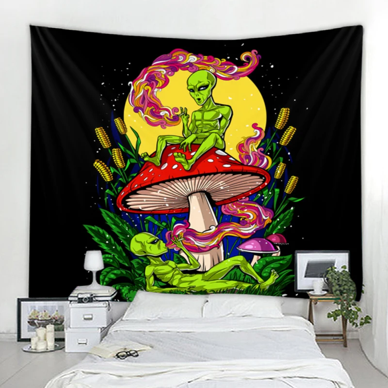 Sci-Fi Alien Decorative Tapestry Mandala Boho Hippie Wall Decor Tapestry Wall Covering Home Decor Cute Room