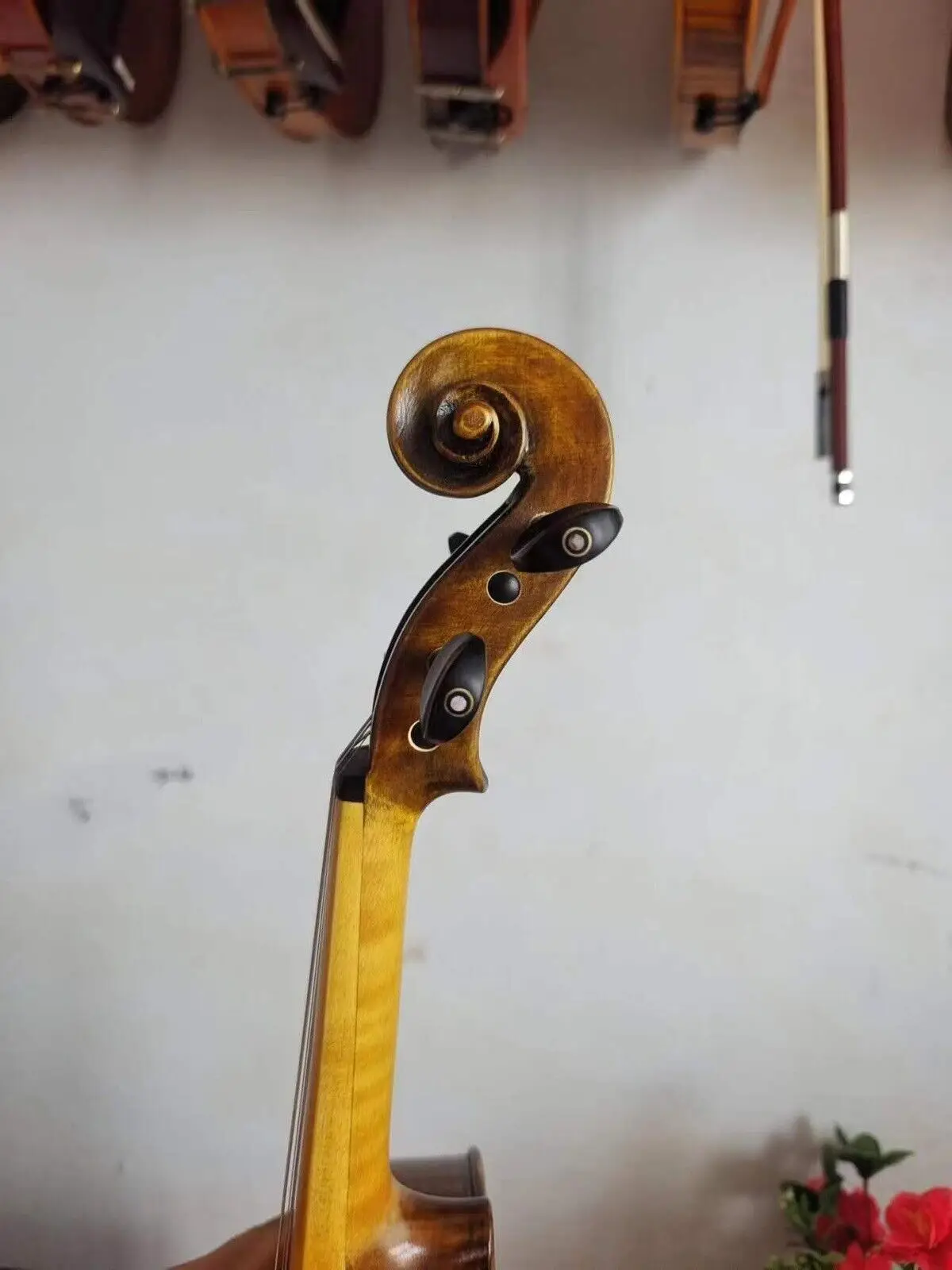 4/4 Violin baroque style European flamed maple back spruce top hand made No2