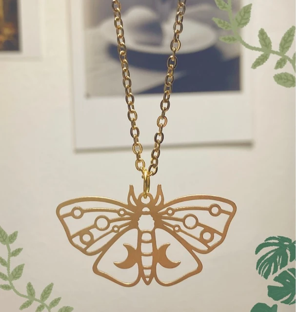 Amazon.com: Luna Moth Necklace by d'Ears Stainless Steel 18