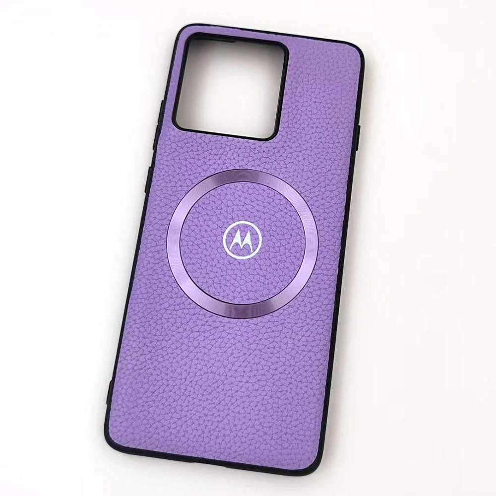 Litchi Texture Leather Magnetic Case with Magsafe Wireless Charging Capability