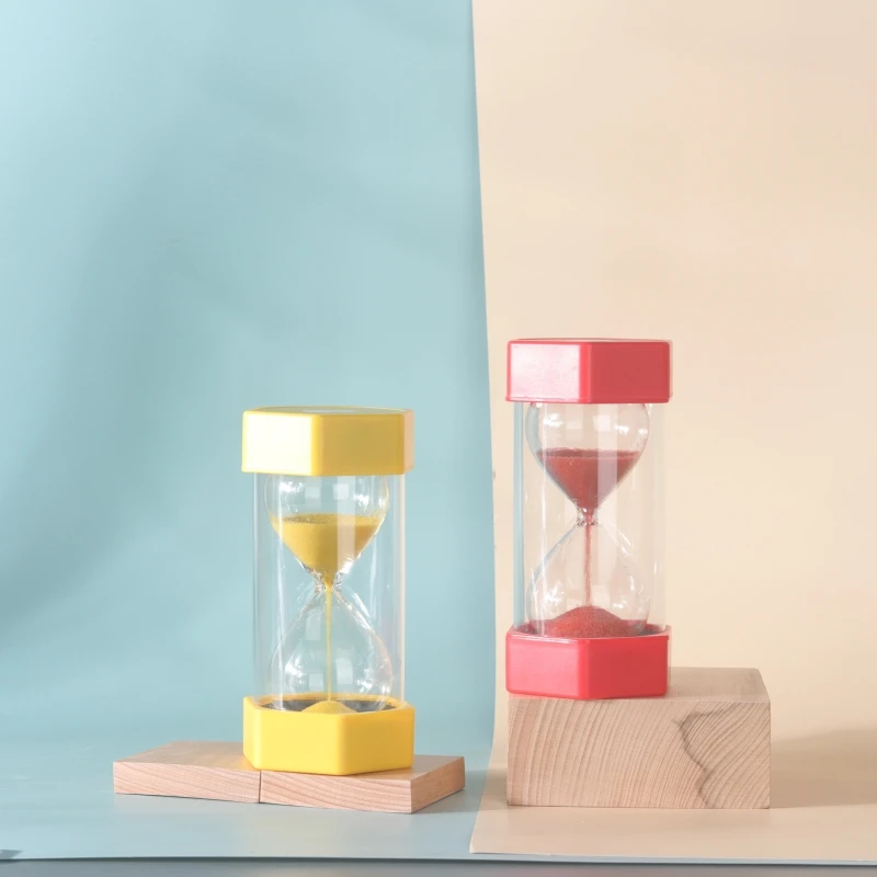 Creative Hourglass Timer Hexagon Small Funnel 1min/3min/5min/10min/15min Colorful Sandglass Timers Children's Home Decors Clock