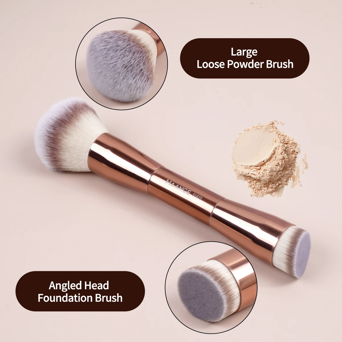 Description Picture 6 of itemMAANGE 1PCS Foundation Makeup Brush Double Head Concealer Contour Brush for Liquid Soft Dense Hair Facial Cosmetic Makeup Tools